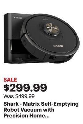 Best Buy Shark - matrix self-emptying robot vacuum with precision home mapping and extended runtime, wi-fi connected - black offer