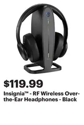 Best Buy Insignia - rf wireless over-the-ear headphones - black offer