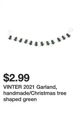 Ikea Vinter 2021 garland, handmade/christmas tree shaped green offer