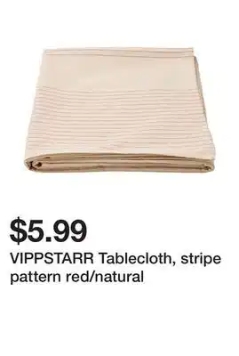 Ikea Vippstarr tablecloth, stripe pattern red/natural offer