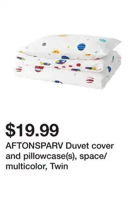 Ikea Aftonsparv duvet cover and pillowcase(s), space/multicolor, twin offer