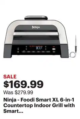 Best Buy Ninja - foodi smart xl 6-in-1 countertop indoor grill with smart cook system, 4-quart air fryer - dark grey/stainless offer
