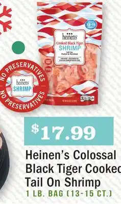 Heinen's Heinen's colossal black tiger cooked tail on shrimp offer