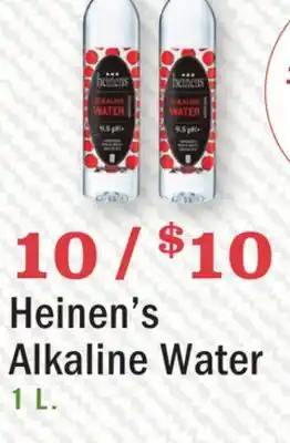 Heinen's Heinen's alkaline water offer