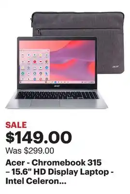 Best Buy Acer - chromebook 315 – 15.6 hd display laptop - intel celeron n4020 with 4gb lpddr4 – 64gb emmc - silver offer