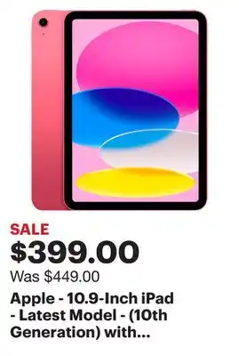 Best Buy Apple - 10.9-inch ipad - latest model - (10th generation) with wi-fi - 64gb - pink offer
