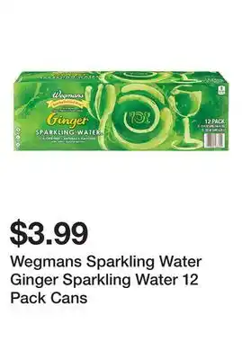 Wegmans Wegmans sparkling water ginger sparkling water 12 pack cans offer