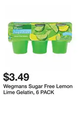 Wegmans Wegmans sugar free lemon lime gelatin, 6 pack offer