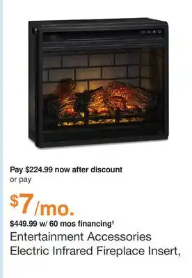 Ashley Furniture Entertainment accessories electric infrared fireplace insert, black by ashley offer