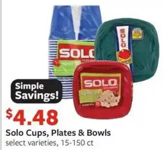 Fareway Solo Cups, Plates & Bowls offer