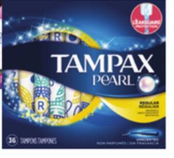 Rite Aid Tampax pearl, radiant and pure offer