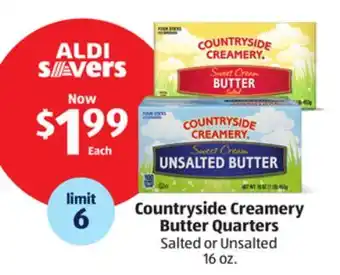 Aldi Countryside creamery butter quarters offer