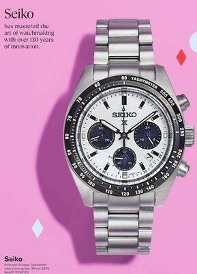Macy's Seiko men's chronograph prospex speedtimer solar stainless steel bracelet watch 39mm offer