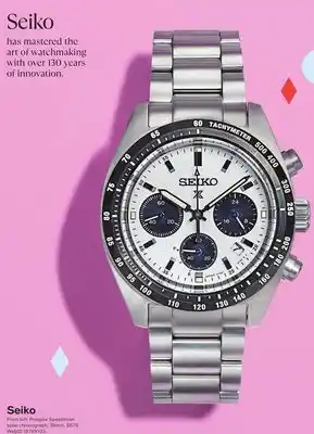 Macy's Seiko men's chronograph prospex speedtimer solar stainless steel bracelet watch 39mm offer