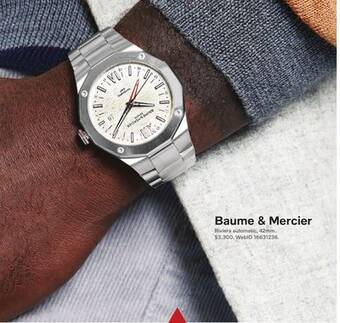 Macy's Baume & mercier men's swiss automatic riviera stainless steel bracelet watch 42mm offer