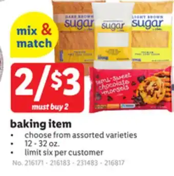 Lidl Baking item offer