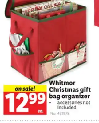 Lidl Whitmor christmas gift bag organizer offer