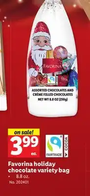 Lidl Favorina holiday chocolate variety bag offer