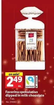 Lidl Favorina spekulatius dipped in milk chocolate offer