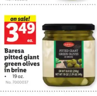 Lidl Baresa pitted giant green olives in brine offer