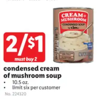 Lidl Condensed cream of mushroom soup offer
