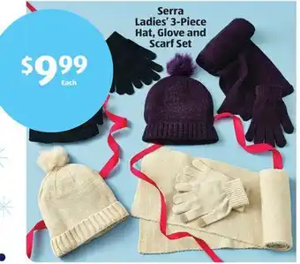 Aldi Serra ladies' 3-piece hat, glove and scarf set offer