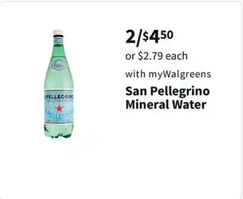 Walgreens San pellegrino mineral water offer