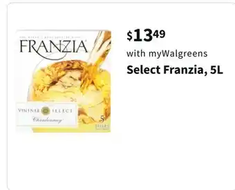 Walgreens Select franzia, 5l offer