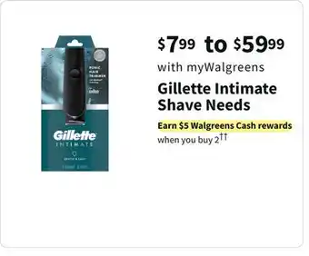 Walgreens Gillette intimate shave needs offer