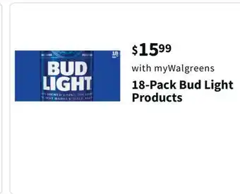 Walgreens 18-pack bud light products offer