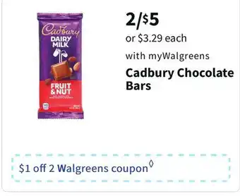 Walgreens Cadbury chocolate bars offer