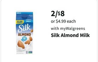 Walgreens Silk almond milk offer