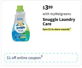 Walgreens Snuggle laundry care offer