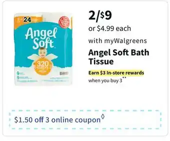 Walgreens Angel soft bath tissue offer
