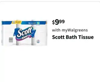 Walgreens Scott bath tissue offer