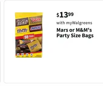 Walgreens Mars or m&m's party size bags offer