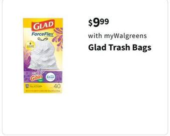 Walgreens Glad trash bags offer