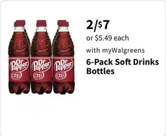 Walgreens 6-pack soft drinks bottles offer