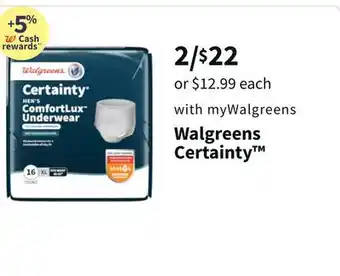 Walgreens Walgreens certainty offer