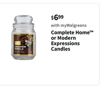 Walgreens Complete home or modern expressions candles offer