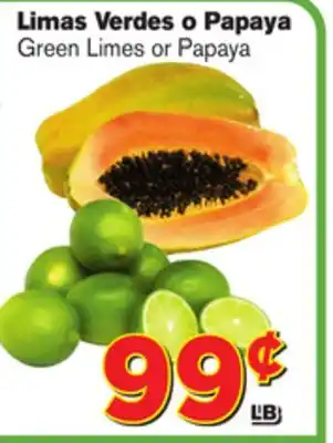 El Super Fresh Green limes or papaya offer