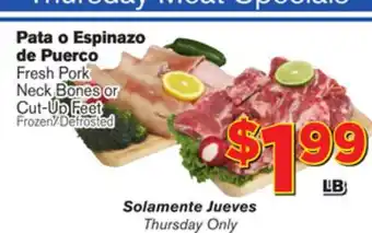 El Super Fresh Fresh pork neck bones or cut-up feet offer