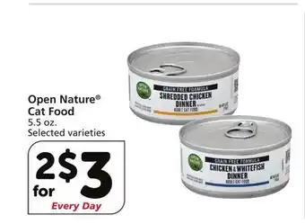 Albertsons Open nature cat food offer