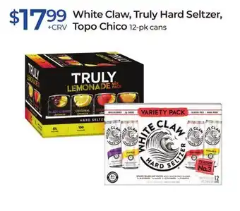 Rite Aid White claw, truly hard seltzer, topo chico offer