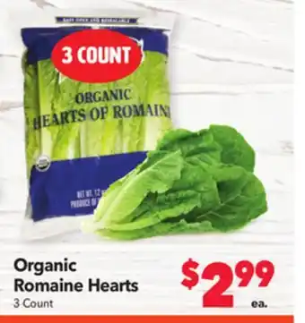Vallarta Supermarkets Organic romaine hearts offer