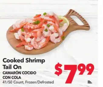 Vallarta Supermarkets Cooked shrimp tail on/camarón cocido con cola offer