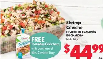 Vallarta Supermarkets Shrimp ceviche/ceviche de camarón en charola offer