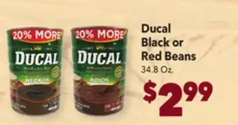 Vallarta Supermarkets Ducal black or red beans offer