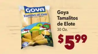 Vallarta Supermarkets Goya tamalitos de elote offer