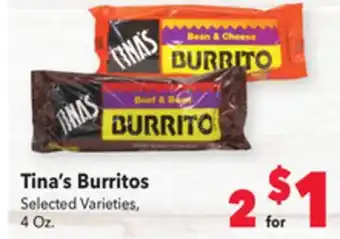 Vallarta Supermarkets Tina's burritos offer